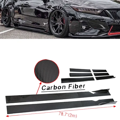 For Nissan Maxima 00-20 CT 78.7'' Carbon Fiber Side Skirt Extension Lip Rocker Foto 1 de 4