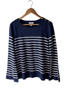 Charter Club Size XL Coastal Grandmother Striped Flare Sleeve Sweater - New - Picture 1 of 9