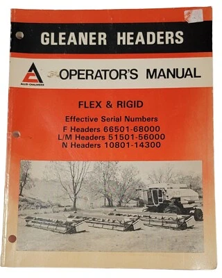 Allis-Chalmers Gleaner Headers Operator's Manual U71337328 - Image 1 of 2