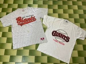 Two Vintage 90s MLB San Francisco Giants T-Shirt Size L & XL Made in USA - Picture 1 of 11