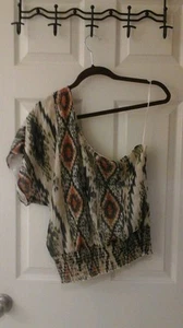 Wet Seal Blouse, One Shoulder polyester chiffon casual/club wear juniors large - Picture 1 of 4