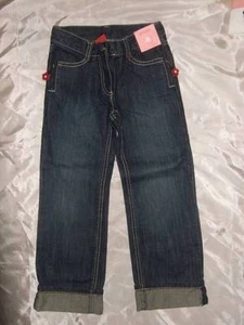 NWT Gymboree HOLIDAY PANDA Denim blue jeans pants Cuffed Adjustable waist ~ 6 - Picture 1 of 3
