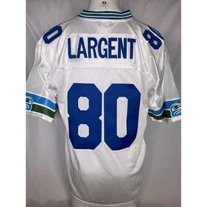 Maglietta da uomo Steve Largent #80 Seattle Seahawks 1985 bianca Mitchell & Ness - Foto 1 di 11