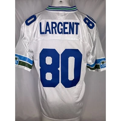 Camiseta masculina Steve Largent #80 Seattle Seahawks 1985 branca Mitchell & Ness - Imagem 1 de 4