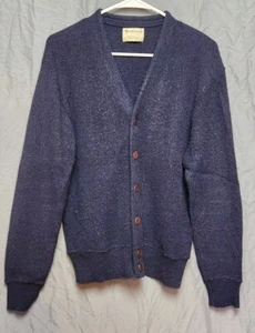 Classics by Palmland~ Grampa Vintage Navy Blue Cardigan V-Neck Sweater M USA - Picture 1 of 9