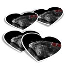 4x Heart Stickers - 3D Rendering Sports Car Design #44006