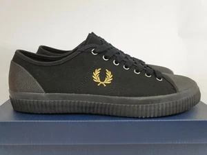 Fred Perry B8108 Hughes Low 'Black' Canvas New (US11) stan limited smith casual - Picture 1 of 9