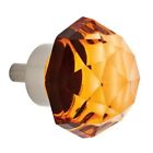1-3/8" Faceted Glass Oversized Knob Satin Nickel and Amber