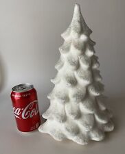 Vtg Colonial Candle Company of Cape Cod 12" White Christmas Tree Silver Glitter