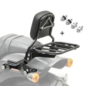 Sissybar für Harley Fat Bob / 114 18-23 R1 mit Gepäckträger und Docking schwarz - Bild 1 von 9