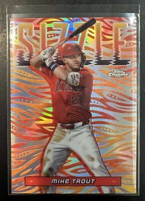2024 Topps Chrome Update Mike Trout Sizzle SSP #SIZ-8 Los Angeles Angels  - Image 1 of 2