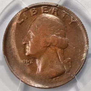 1977 PCGS AU58 Missing Clad Layer Defective Planchet Quarter Mint Error Unique - Picture 1 of 4