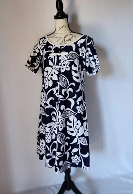 Vestido Floral Vintage Mildred's Of Hawaii Manga Corta Bolsillo Azul Blanco Talla S Foto 1 de 4