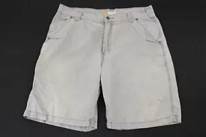 Carhartt Shorts Utility Relax Fit sz 36 Gray Paint Splatter Distressed Ripstop - Picture 1 of 10
