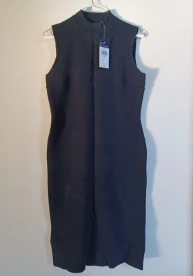 ¡BONITO! CHAPS Nuevo! Vestido de punto negro - sin mangas - talla mediana M - venta al por menor $89,99 Foto 1 de 3