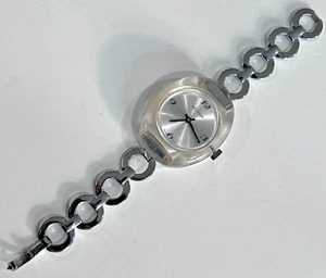 Vintage Nelson Women’s 35mm Swiss Mechanical Watch Silver Dial Clear acrylic - Picture 1 of 6