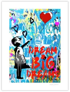 "Impresión de bellas artes Dream Big Dreams 18x24"" firmada a mano por el artista Stephen Chambers" - Imagen 1 de 1