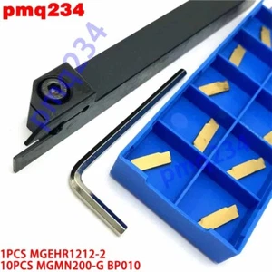 MGEHR1212-2 Supporto per utensili scanalatura taglierina tornio + inserti in carburo MGMN200-G BP010 - Foto 1 di 6