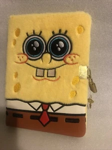SpongeBob Schwammkopf pelziges Journal Notizbuch mit Schloss und zwei Schlüsseln - Bild 1 von 12