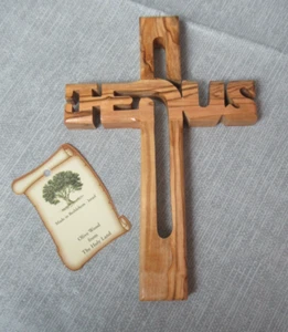 Nueva Cruz de Jesús - Madera de Olivo de Tierra Santa - Belén Israel - 4x6 - 200 - Imagen 1 de 7