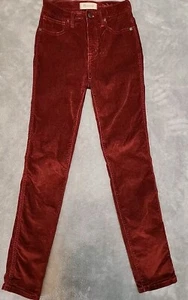 Madewell Pants Sz 24 Burgundy Corduroy Jeans C89 - Picture 1 of 10