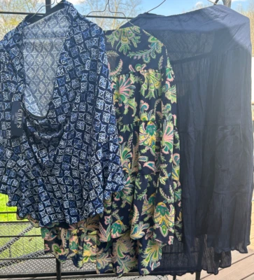 3 faldas diferentes CHAPS azul marino todas nuevas con etiquetas azul marino y multicolor XL Foto 1 de 4