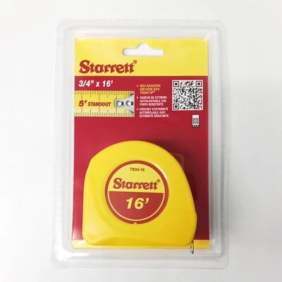 Starrett 3/4" x 16' English Measuring Tape- Graduated in 1/16" KTS34-16-N