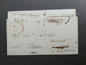Va: Norfolk 1806 Stampless Cover, Portsmouth, NH Straight Line Forward to Dover - Bild 1 von 3