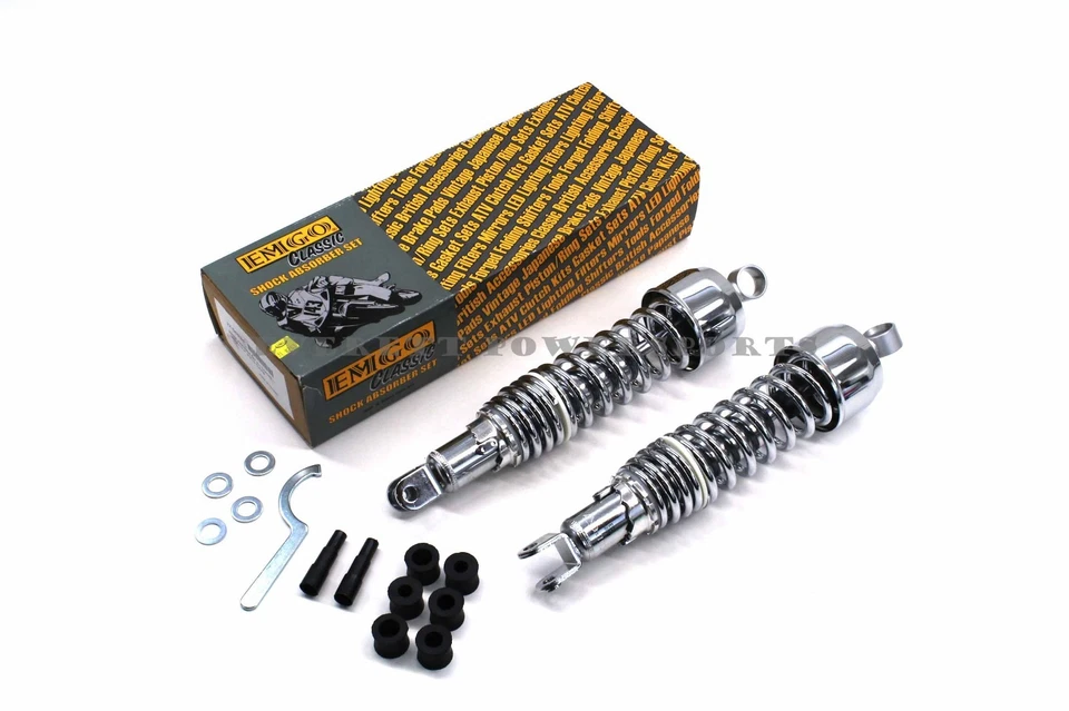 Nuevos Amortiguadores Traseros Cromados 340mm Honda CB/CL/SL/GL, Suzuki GS RE5 (Ver Notas) X120 Foto 1 de 4