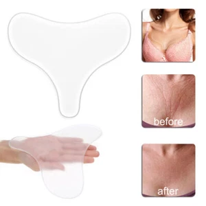 Reusable T Shape Anti-aging Anti Wrinkle Silicone Chest Pads Transparent  - Picture 1 of 12