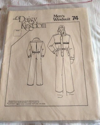 Daisy Kingdom Mens Windsuit Pattern 74 Size 34-44 From 1984 - Image 1 of 3
