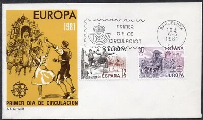 EUROPA CEPT 1981 - SPAIN - FOLKLORE - FDC - Image 1 of 2
