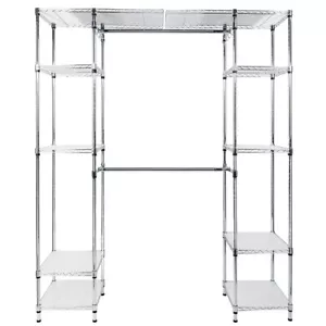 Custom Closet Organizer Shelves System Kit Expandable Clothes Storage Metal Rack - Picture 1 of 12