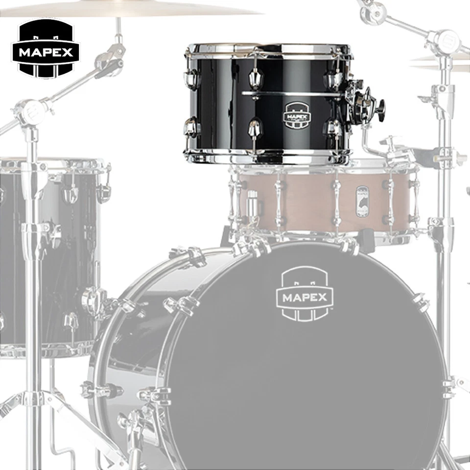 Mapex Saturn Evolution 10" x 8" Maple Mounted Tom Piano Black Lacquer SET1008MPB - Image 1 of 1