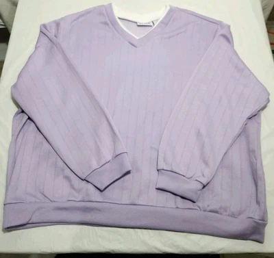 Sudadera Blair para mujer acanalada cuello en V talla 3X lavanda Foto 1 de 4