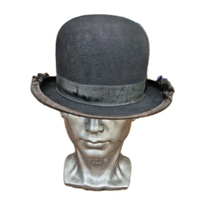 Sombrero de bombín vintage Knox New York Derby talla 7 negro Irvin Waltz Williamsport Pa Foto 1 de 4