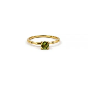 0.50 Ct Natural Green Peridot Gemstone Women's Promise Ring 10k Yellow Gold - Picture 1 of 4
