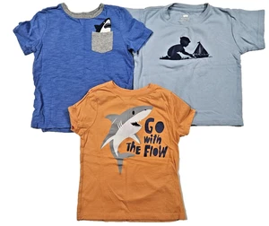 Lot of 3 boys’ short sleeve t-shirts, size 4T. Fun beach and summer graphics - Picture 1 of 1