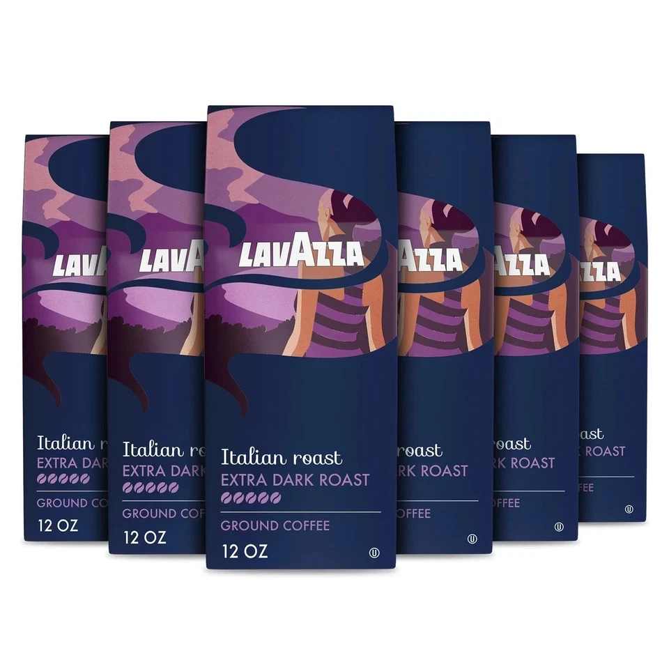 Lavazza Italian Roast Ground Coffee 6 Bags of 12oz, Dark Roast, Pack of 6 - Image 1 of 4