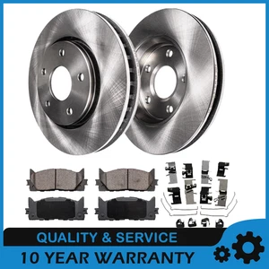 296MM Front Brake Rotors and Brake Pads for 2007-2017 Toyota Camry Rotor 5 Lugs - Picture 1 of 10