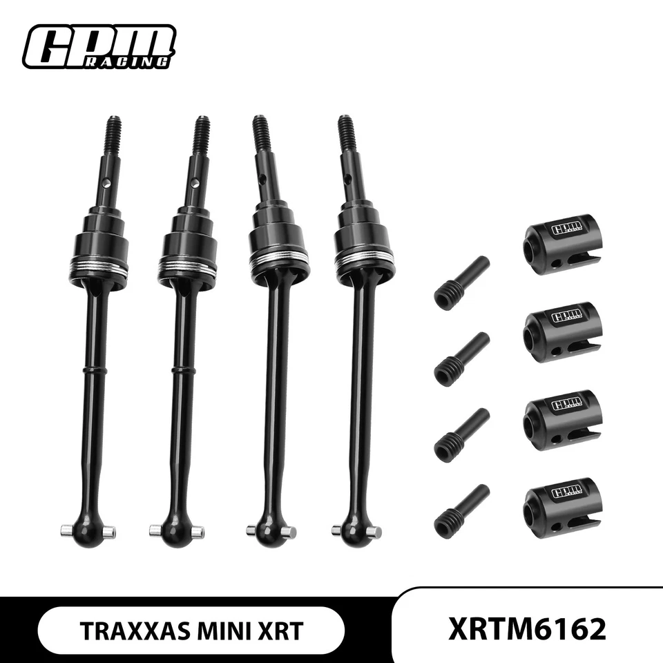 GPM 4140 Carbon Steel Front & Rear Driveshafts & Drive Cups TRAXXAS Mini XRT - Image 1 of 1