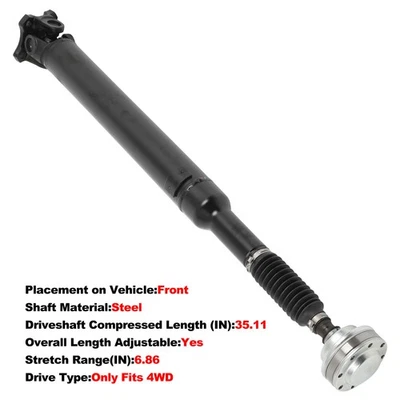 Árbol de transmisión delantero 938-102 para Jeep Wrangler JK 2007 2008 2009 2010 2011 V6 4x4 Foto 1 de 4