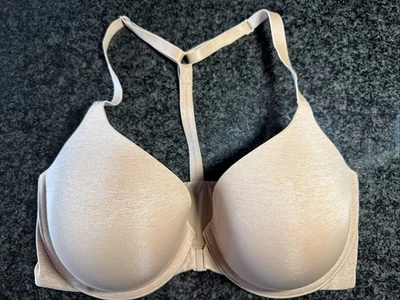 Sujetador Victoria’s Secret 34DD Body By Victoria Racerback Demi cierre frontal beige Foto 1 de 3