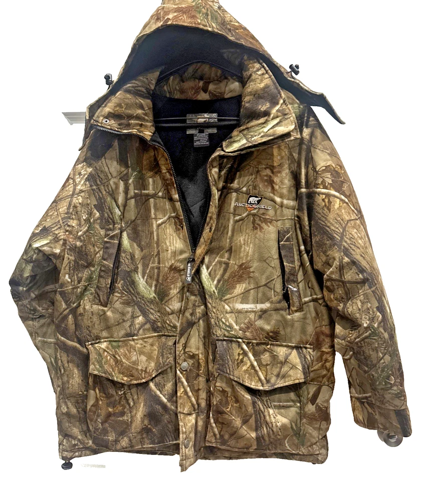 Arctic Shield - Camo Warm Hunting Hooded Jacket, 6 Front Pockets, Men's S: Large - Image 1 of 4