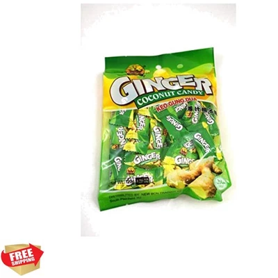 4.23 oz Ginger Coconut Hard Candy - 6 Resealable Bags for Party Treats - Image 1 of 3
