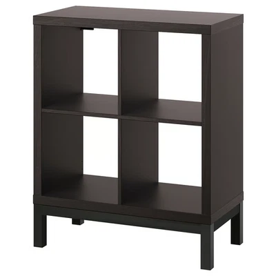 NEW IKEA KALLAX Shelving Unit with Underframe Black Brown/Black 30x37 In - Image 1 of 4