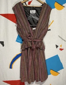 Vintage 70s Ultra Cashmere Vest Skirt Set Rainbow Colorful Hippie Boho Shaggy - Picture 1 of 21