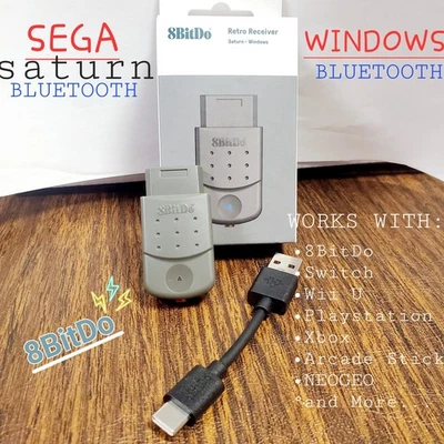 Bluetooth Adapter For Sega Saturn & Windows. 8BitDo. Works With PS Xbox Switch  - Image 1 of 4