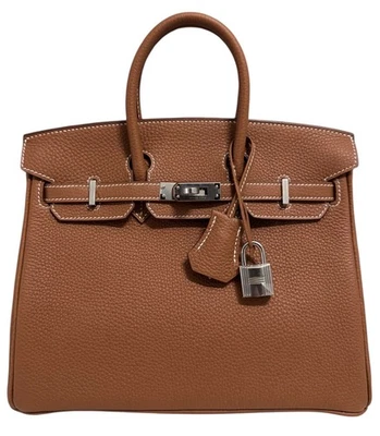 Hermes Birkin 25 Oro Tostado Togo Cuero Paladio Herrajes 2024 Nuevo Foto 1 de 4