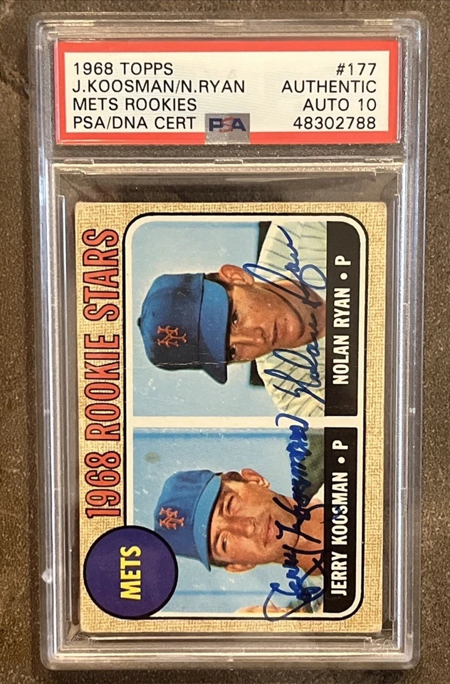 🟧Nolan Ryan🟦 Jerry Koosman🟧1968 Topps #177 RC Rookie Dual Auto 10 PSA - Imagem 1 de 4